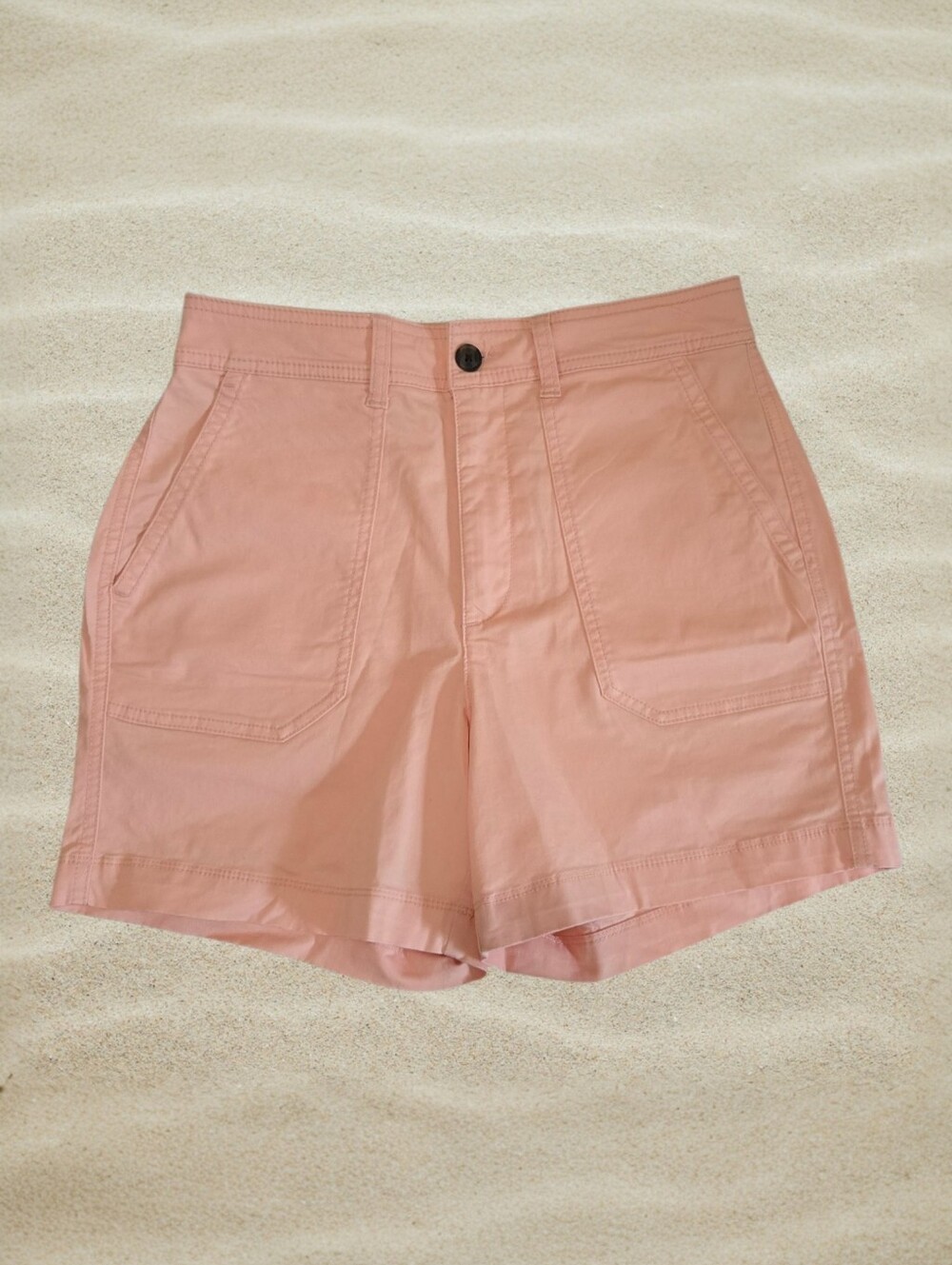 GAP Factory 5" High Rise Girlfriend Stretch Cotton Khaki Shorts Peach Martini 6